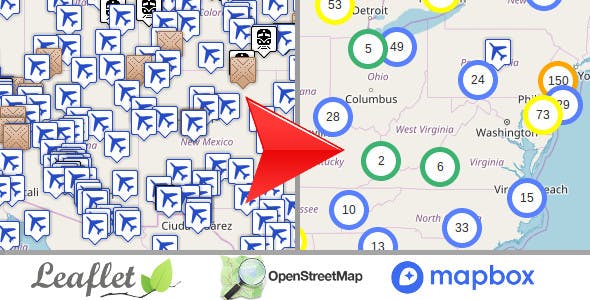 Leaflet OpenStreetMap, Multi-Purpose server side markers clustering php script v1.4