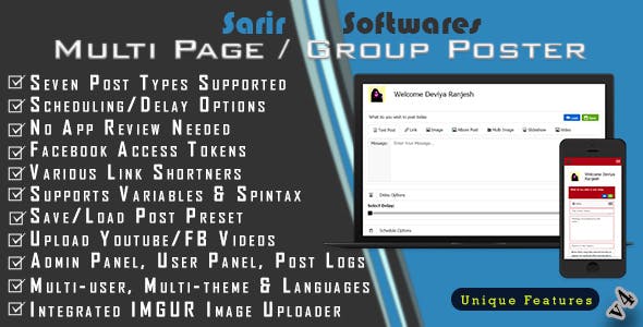 SarirSoftwares Multi Page / Group Poster for Facebook